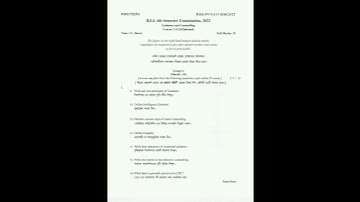B.ed #4th semester//2022 //Guidance and Counseling///question paper //WBUTTPA University