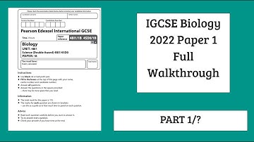 Pearson Edexcel IGCSE Biology Paper 1 Walkthrough (4BI1/4SD0) (QP and MS included in desc)