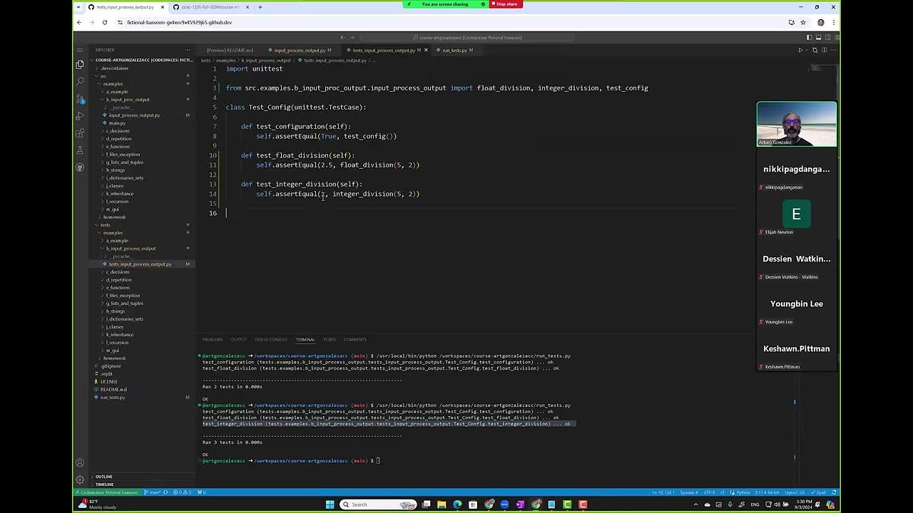 090324 COSC 1336 Python Integer and Float division - YouTube