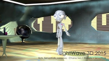 LightWave 3D: Servo Walk Lorez scene rendered