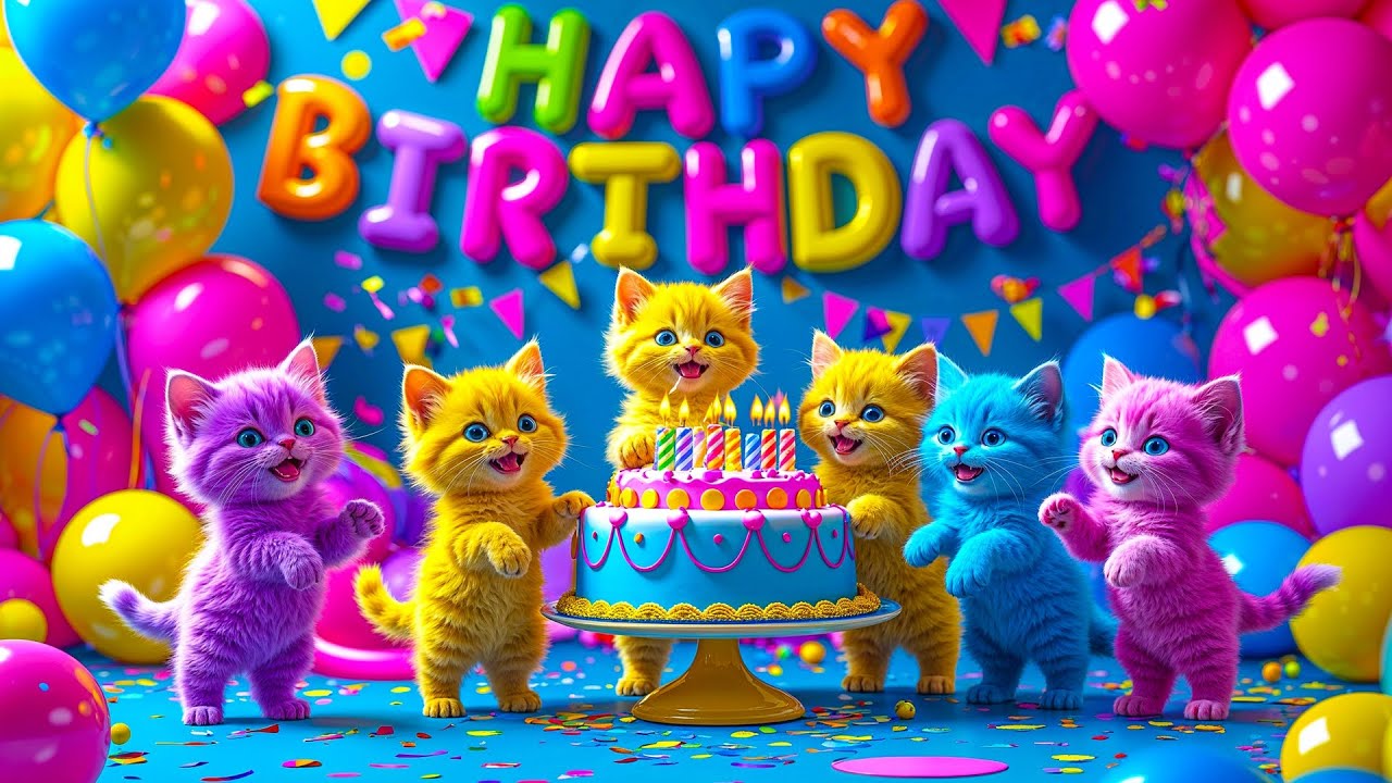Happy Birthday Song | Cute Cat Dances | Baby & Kids Songs | MiaFun 🎂