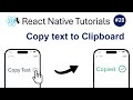 React Native #20 how to copy to clipboard in React Native