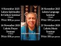 November 2025 Seminars Announcement #lakota #spirituality #prayer #language #music #seminar #peace