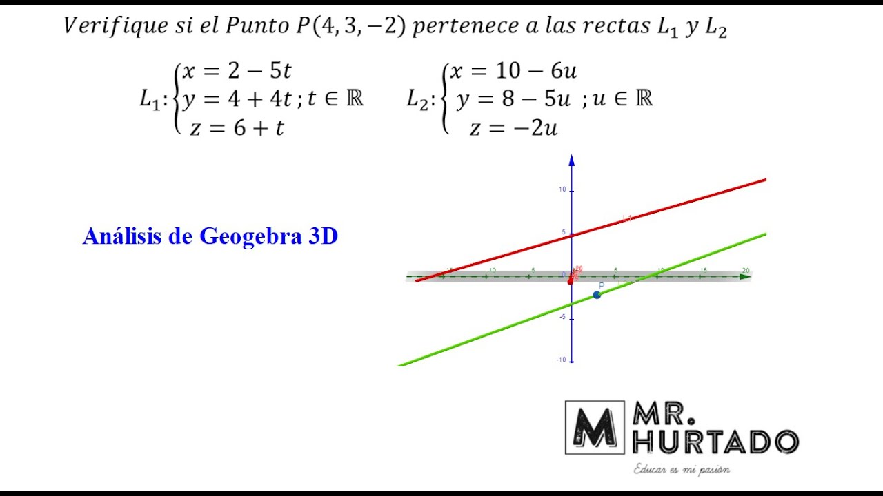Verificación si un Punto pertenece a la Recta Geogebra 3D Cálculo