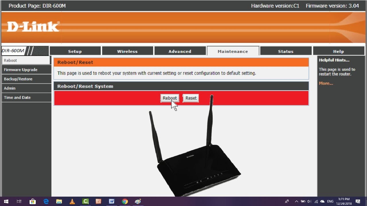 How to Reboot D Link Wifi Router in Windows PC