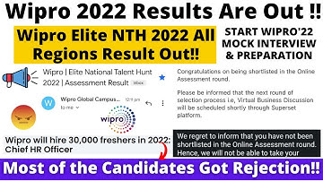 Wipro Elite NTH 2022 Result Out ! Selection & Rejection Mail Update, Crack Virtual Discussion Round🔥