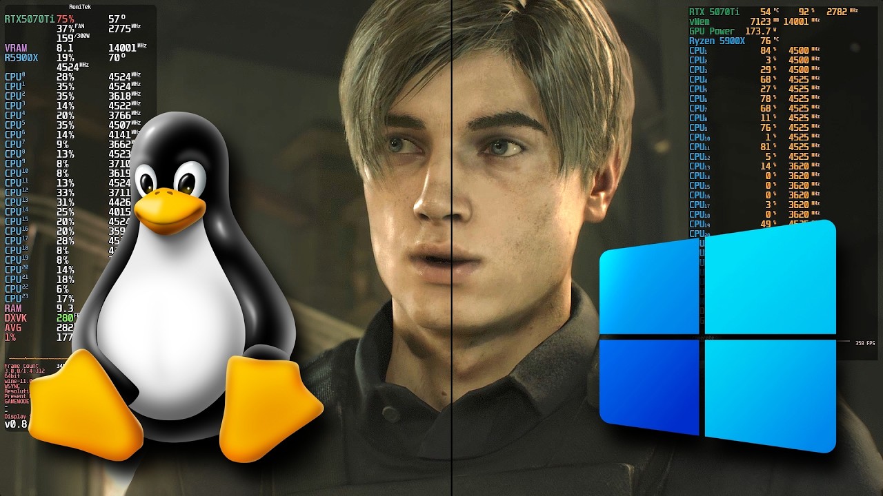 Linux vs Windows Benchmark Resident Evil 2 - YouTube