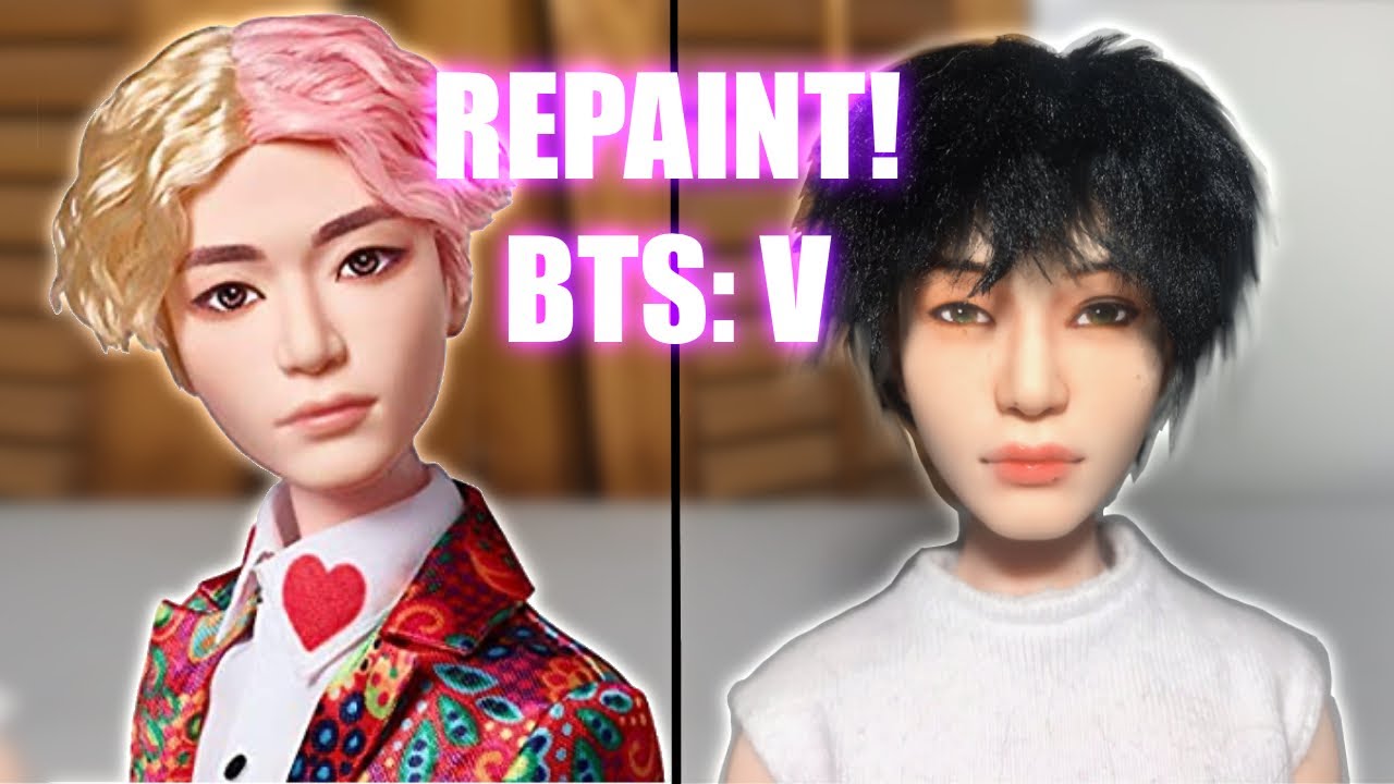 REPAINT! BTS: V | OOAK Art Doll - YouTube