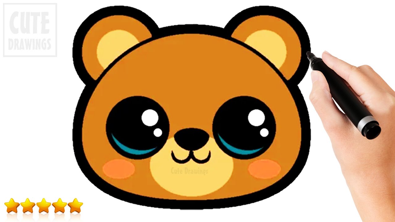 How to Draw a Cute Teddy Bear Face - Draw so Cute Animals - YouTube
