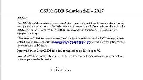 Cs302 GDB Solution