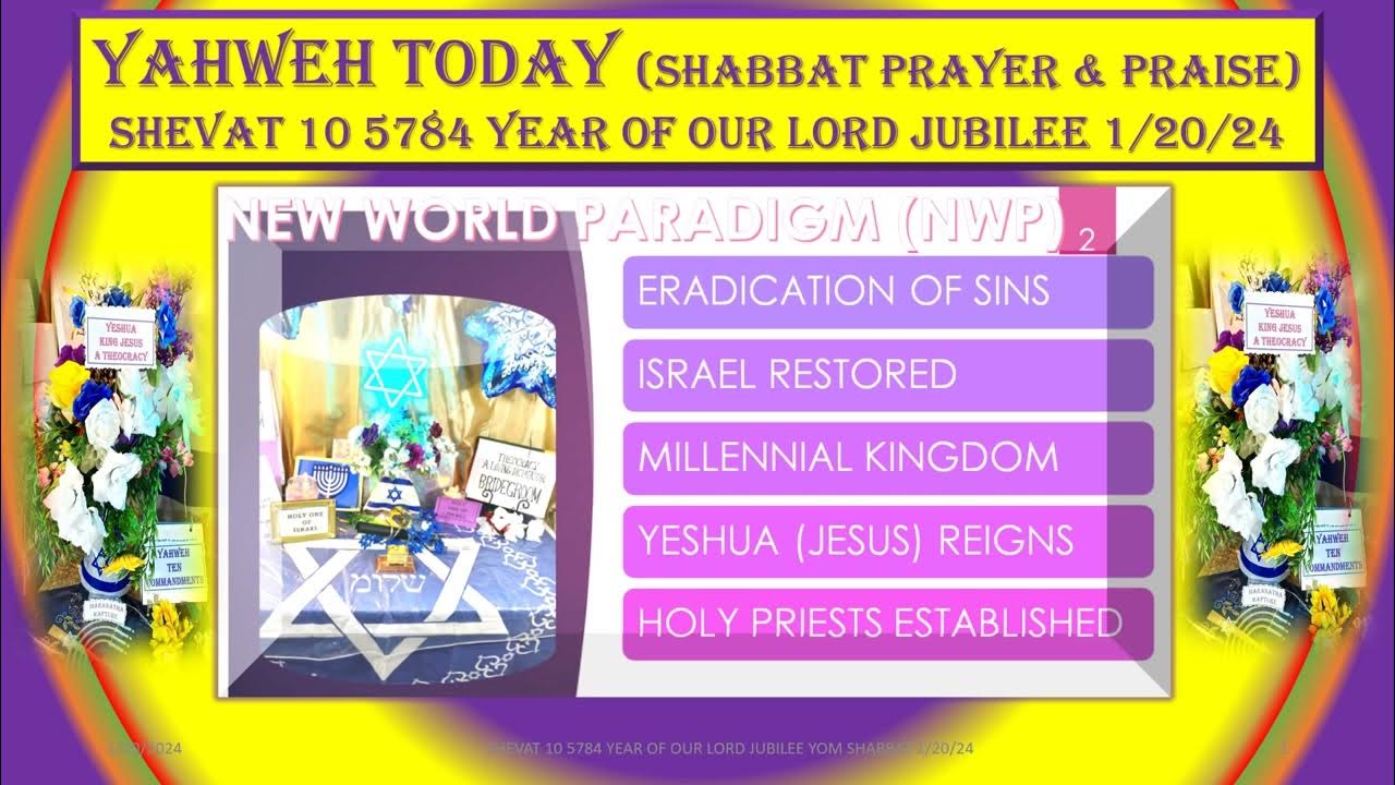 YAHWEH TODAY (SHABBAT PRAYER & PRAISE) SHEVAT 10 5784 YEAR OF OUR LORD