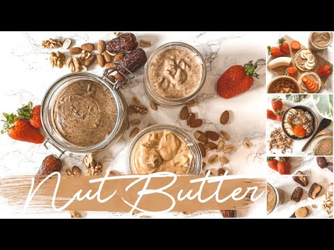 2 INGREDIENT NUT BUTTER! // How to make peanut, almond and mixed nut & seed butter at home!