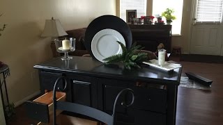 I turned a dresser into a buffet to house my dishes and decorative pieces.