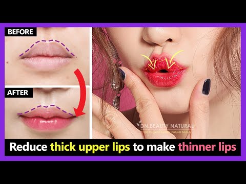 Only 2 mins! How to reduce thick & fat upper lips to make thinner lips, upper lips smaller naturally