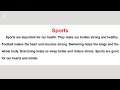 Paragraph About Sports براجراف عن الرياضة الصف الخامس الابتدائي الترم الاول 