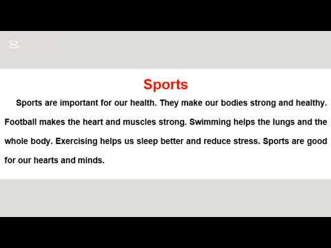 Paragraph About Sports براجراف عن الرياضة الصف الخامس الابتدائي الترم الاول