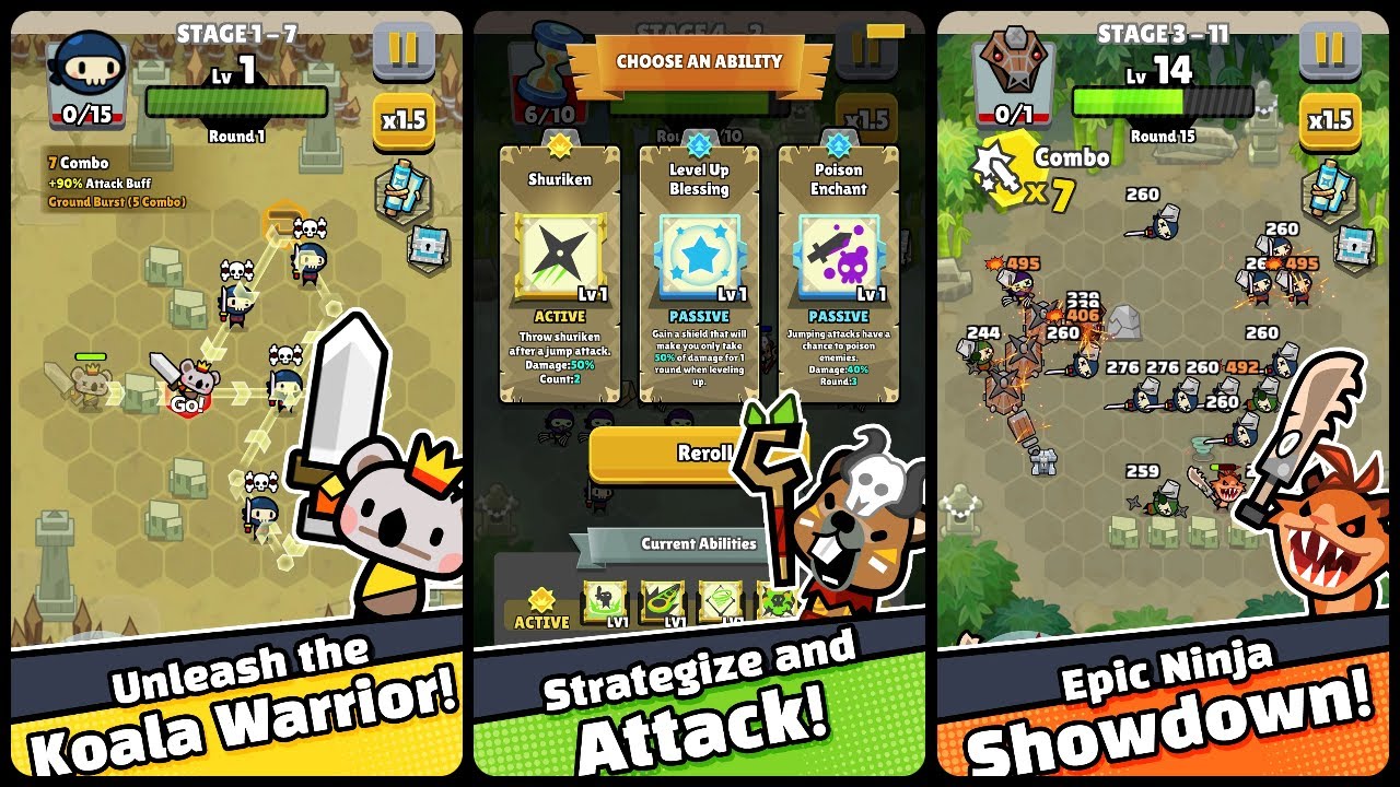 Combo Koala - Battle Checkers Gameplay Android Mobile