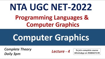Computer Graphics Introduction | Programming Languages & Computer Graphics |  NTA UGC NET 2022