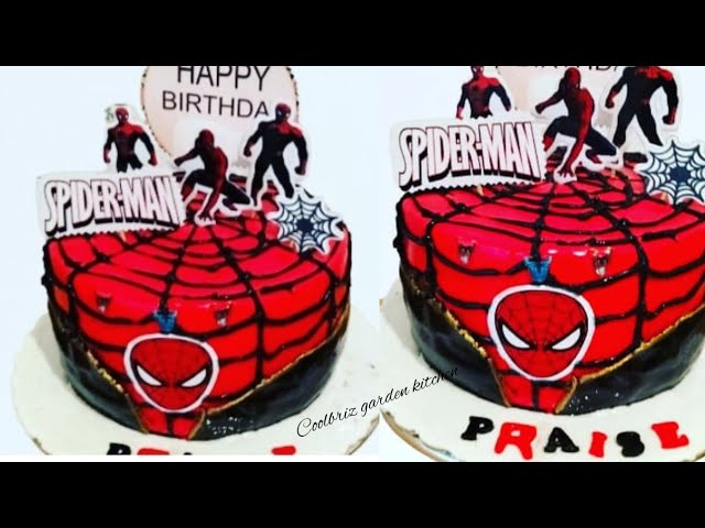 Spider man cake| how to decorate spider man cake - YouTube