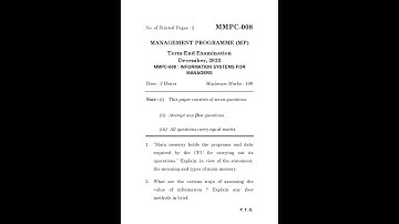 MMPC - 008  December  2023 Question Paper