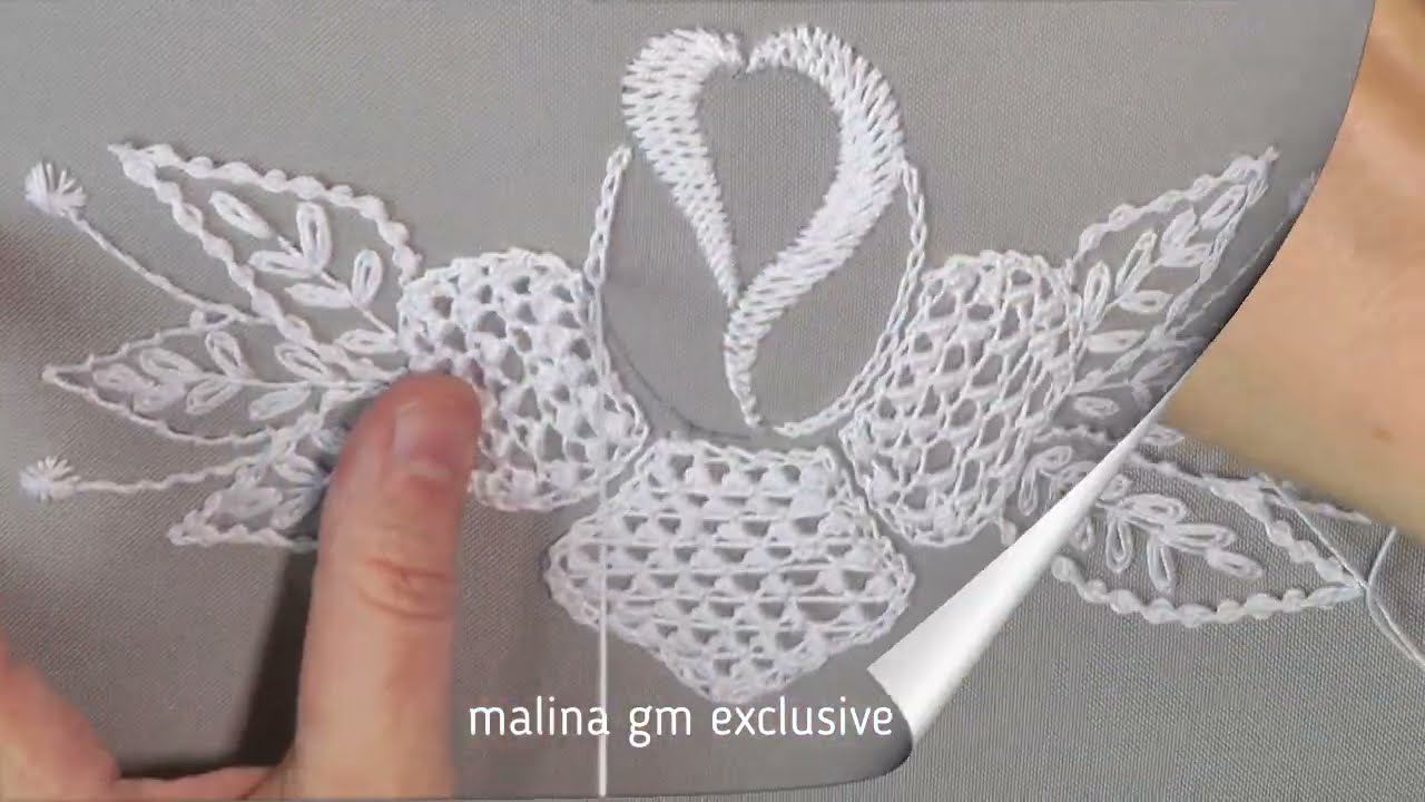 White Rose |Romanian lace | White work - YouTube