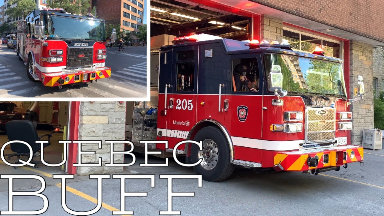 Montreal Fire Department (S.I.M.) Engine 205 responding from station 5 & Engine 216 on scene.