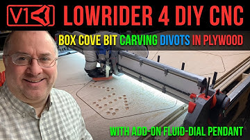 LowRider v4 DIY CNC - Box Cove bit carving divots in hardwood plywood w Red Oak veneer