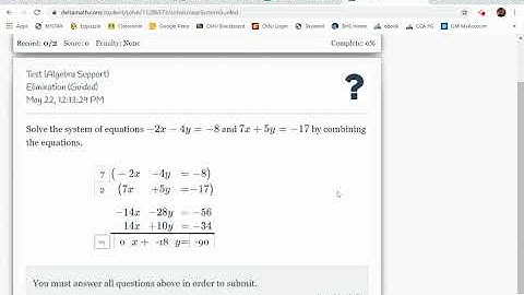 DeltaMath Elimination (Guided) Example