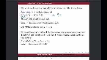 Intro to MATLAB - Week 5 - Function functions