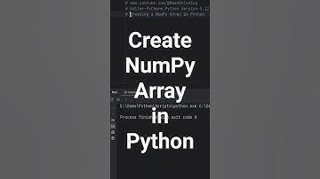 Create NumPy Array in Python  #phython #pythonprogramming #coding