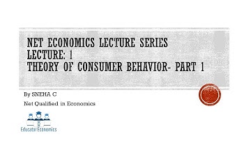 NTA NET Economics Preparation: Theory of Consumer Behavior