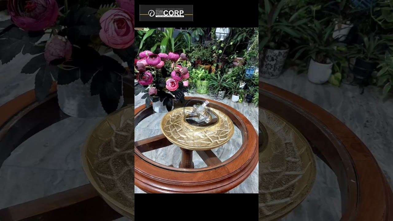 IAC - Aluminium Gold plated Dry Fruit dish.