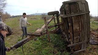 İKİ TRAKTÖR ASILINCA RÖMORKUN DİNGİLİ KOPTU !