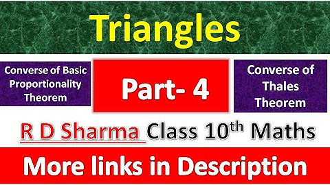 Triangles | Class 10th Maths | R D Sharma Solution | Dhanpat Rai Publication | Chapter 7 | Part 4