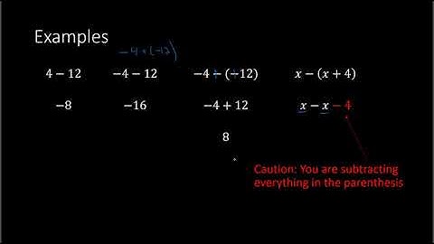 Subtracting Real Numbers (Algebra 1)