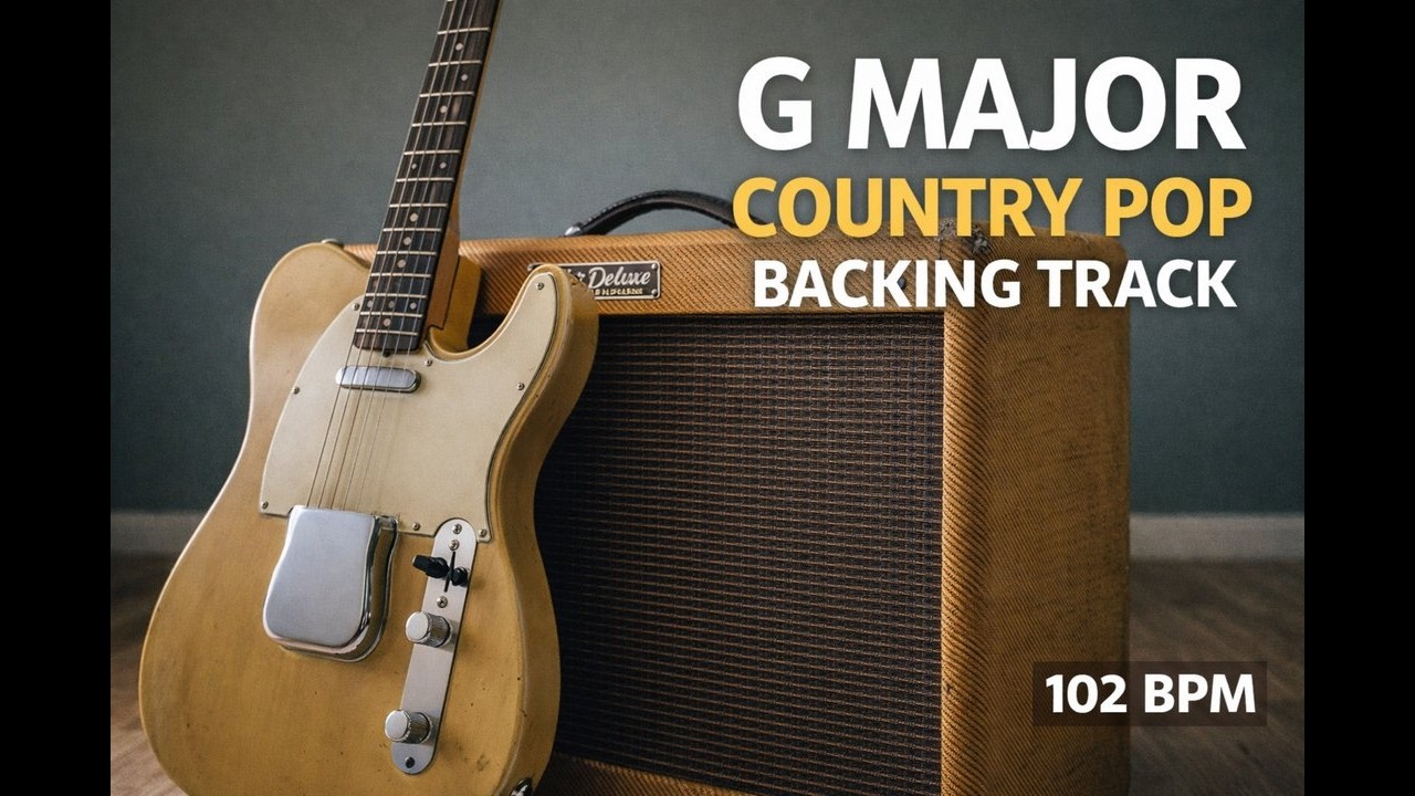 G Major Country Pop Backing Track | Modern Nashville Guitar Jam (102 BPM)