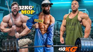 : 32KG Mop Shocks  BodyBuilders in a GYM | Pretended to be a CLEANER