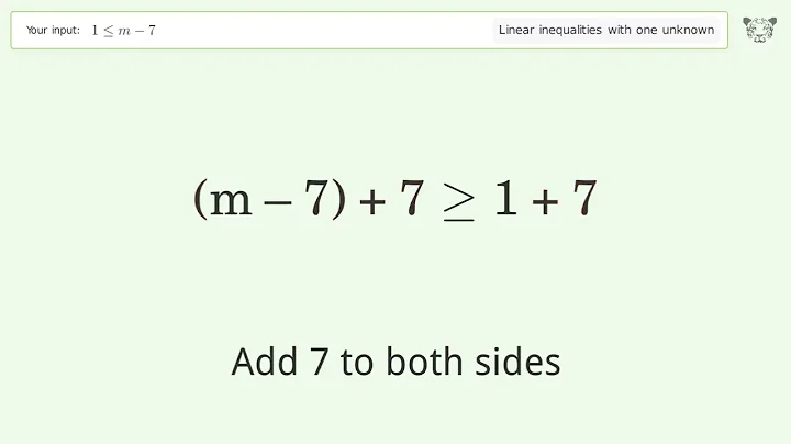Solving Linear Inequalities: 1 is Smaller Than or Equal to m-7