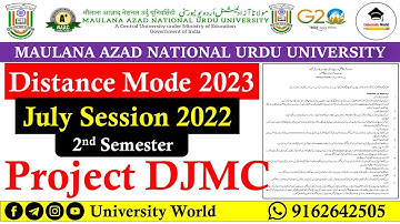 Manuu DDE 2nd Semester July 2022 Session Project DJMC || Manuu DDE Hyderabad || @UniversityWorld