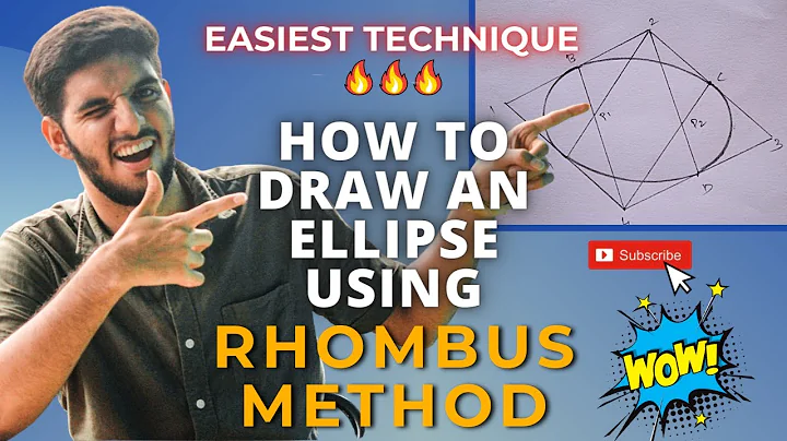 How to draw an Ellipse using Rhombus Method | Engineering Drawing | Draw Ellipse by 4 points method