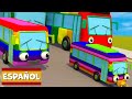 5 autobuses arcoíris | Garaje de Gecko | Carros para niños | Vídeos educativos