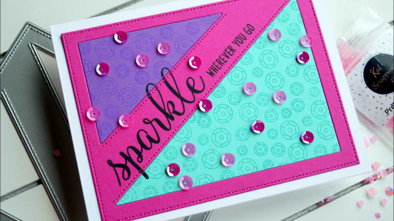1 Diecut 3 Cards with SEQUINS!