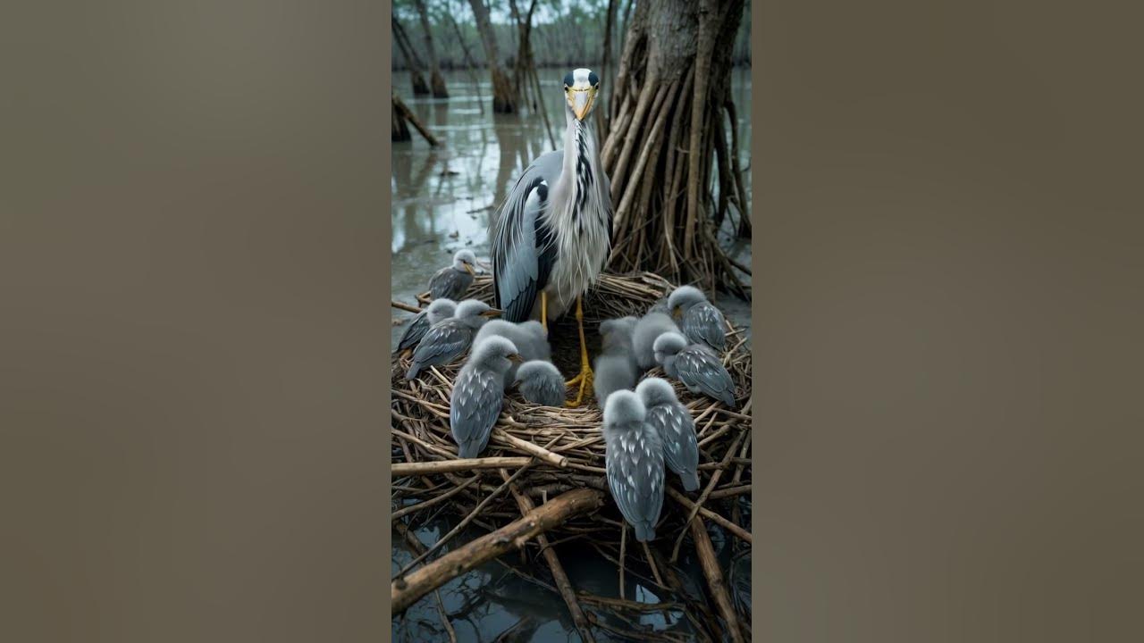 Swamp Shadows: A Black-crowned Night Heron’s Cradle #heron #birds #birdnest