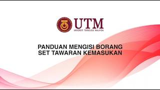 PANDUAN MENGISI BORANG SET TAWARAN KEMASUKAN