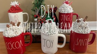 DIY FAUX WHIPPED CREAM/CHRISTMAS MUG TOPPERS ☕️ RAE DUNN MUG TOPPERS