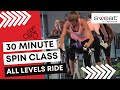 30 minute spin class  fat torching indoor cycling workout for beginners  all levels