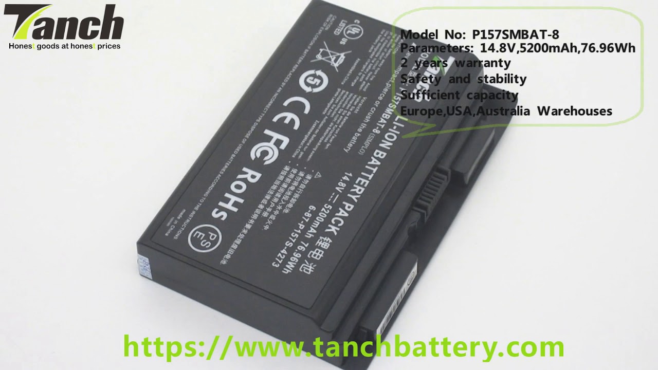 Tanch P157SMBAT-8 6-87-P157S-4273 Laptop Battery for Clevo P157SM P177SM Series