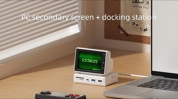Hagibis USB C Hub With IPS Mini Screen AIDA64 Mini PC Monitor Type-C Docking Station Sub Display