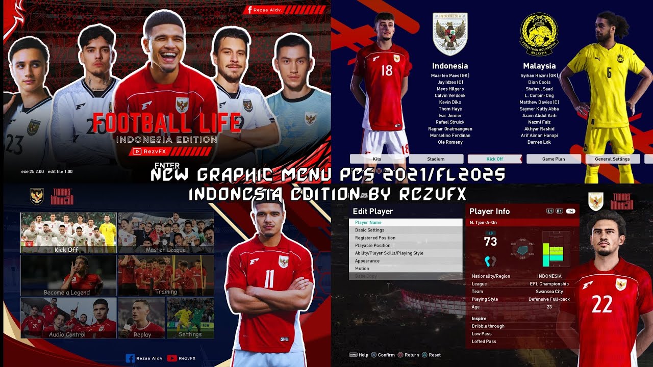 Graphic Menu Indonesia Edition - PES 2021 & Football Life 2025 - YouTube
