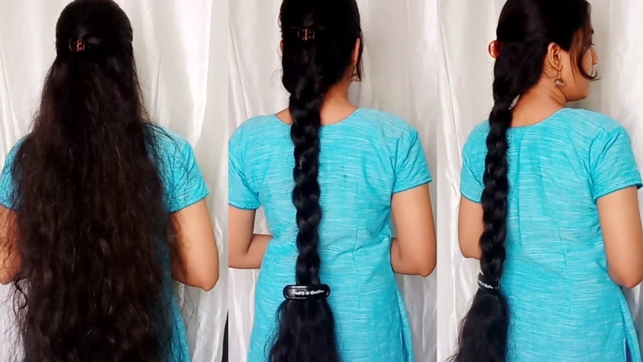South Indian Hair Style For Long Hair, Simple Hair Style For Long Hair -  YouTube